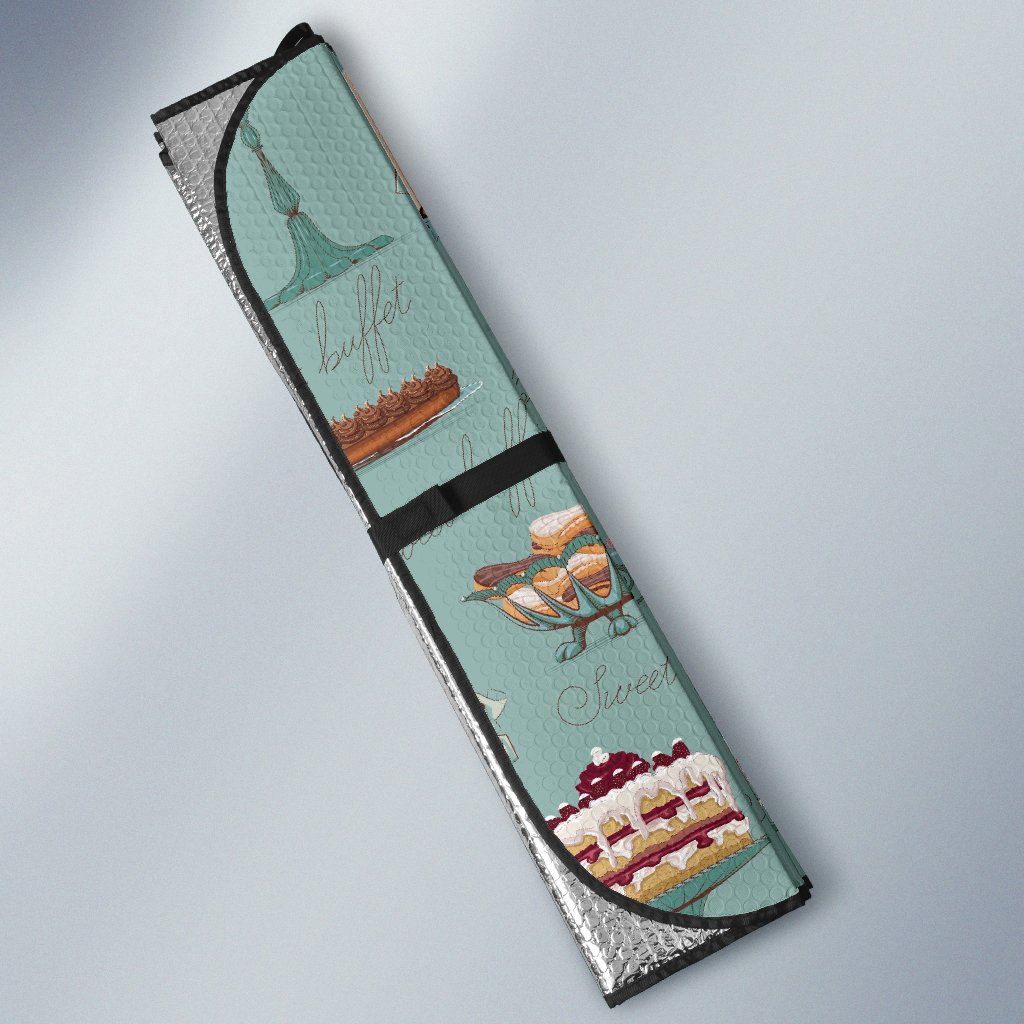 Sweet Cake Pattern Print Car Sun Shade-grizzshop