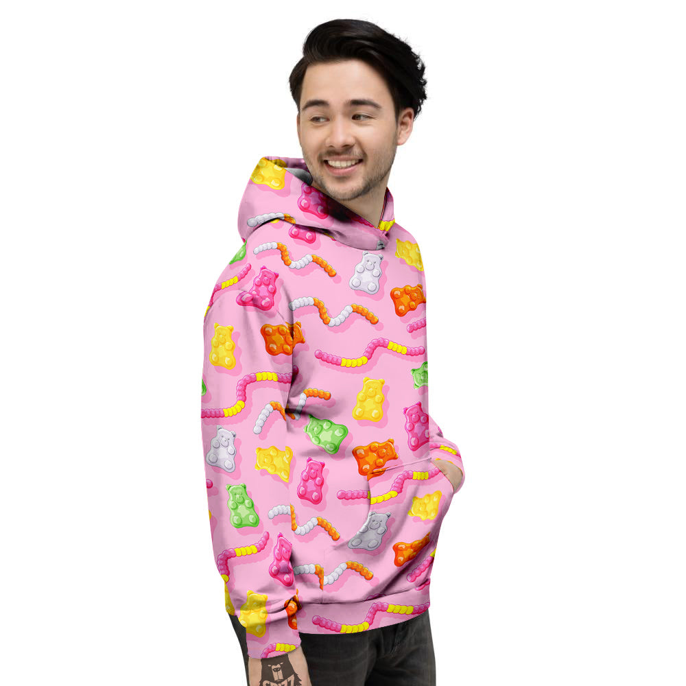 Sweet Gummy Bears And Worms Print Pattern Men's Hoodie-grizzshop