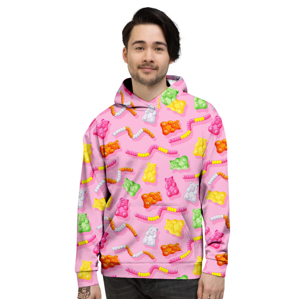 Sweet Gummy Bears And Worms Print Pattern Men's Hoodie-grizzshop