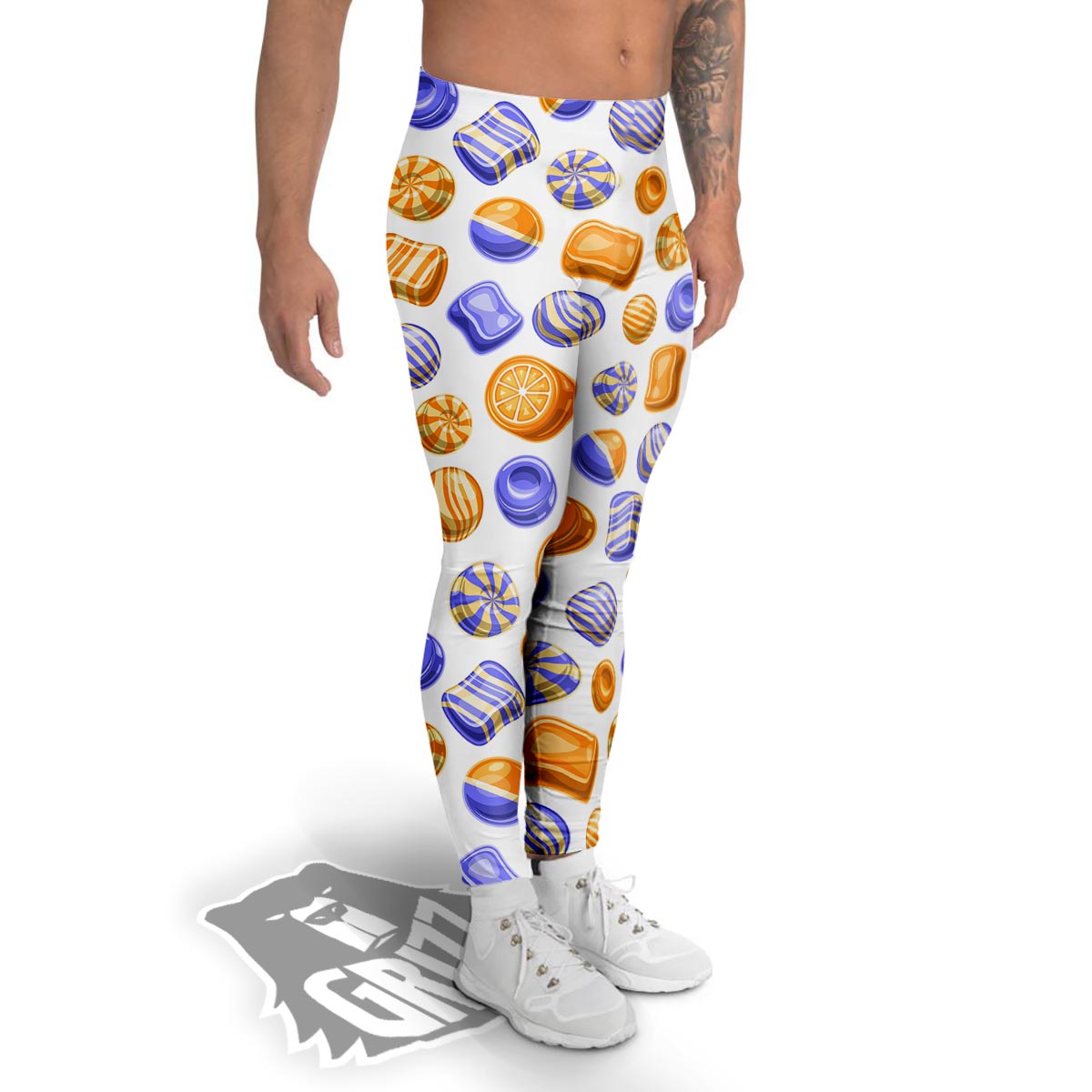 Sweet Gummy Print Pattern Men's Leggings-grizzshop