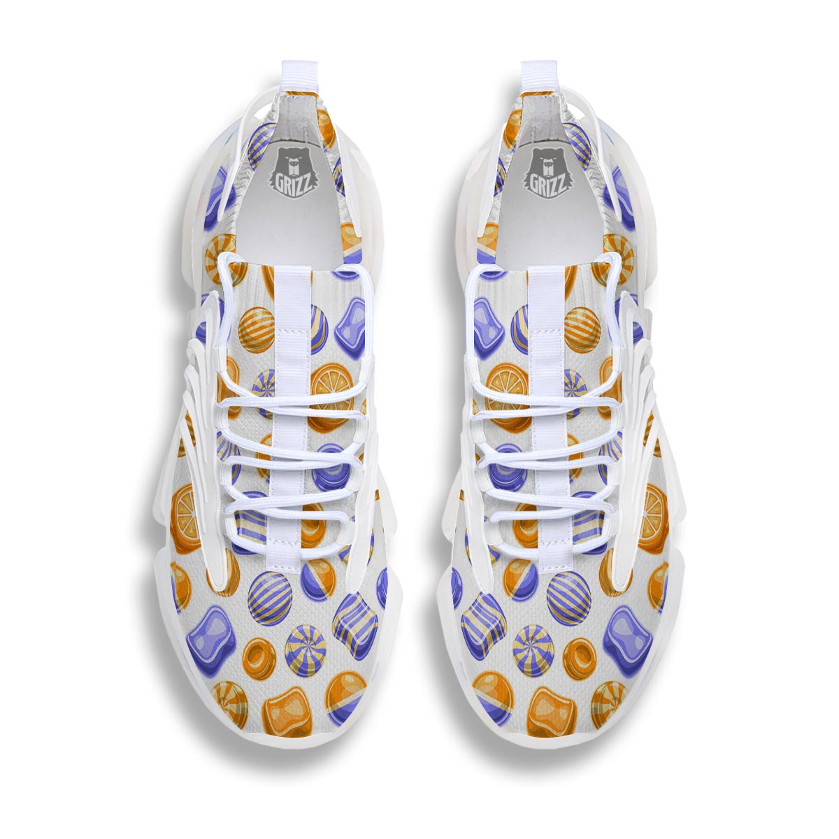 Sweet Gummy Print Pattern White Gym Shoes-grizzshop