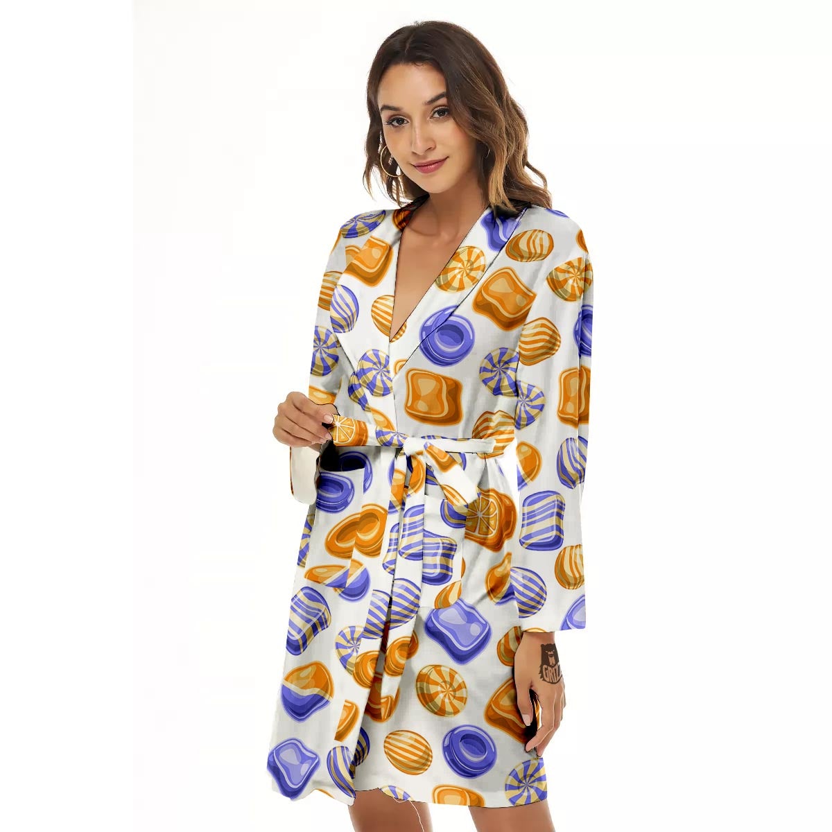 Sweet Gummy Print Pattern Women's Robe-grizzshop