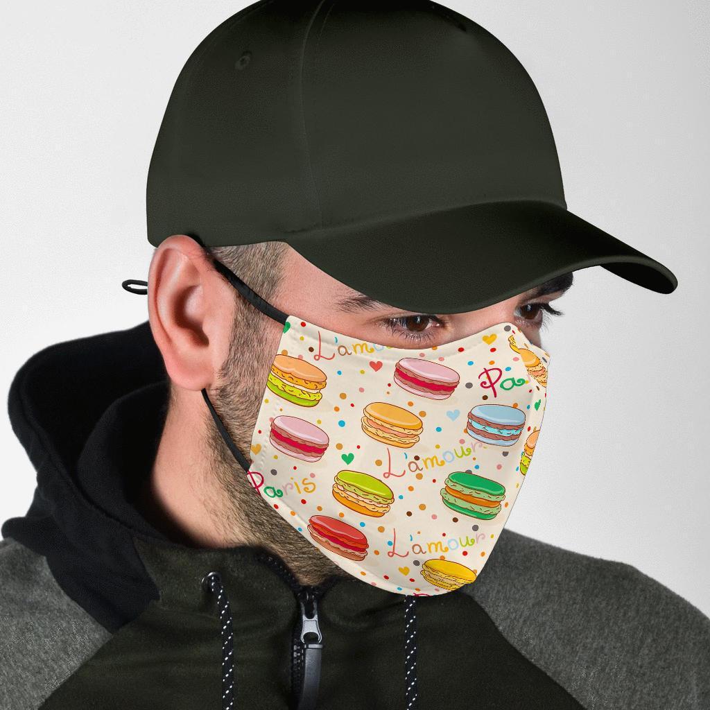 Sweet Macaron Pattern Print Face Mask-grizzshop