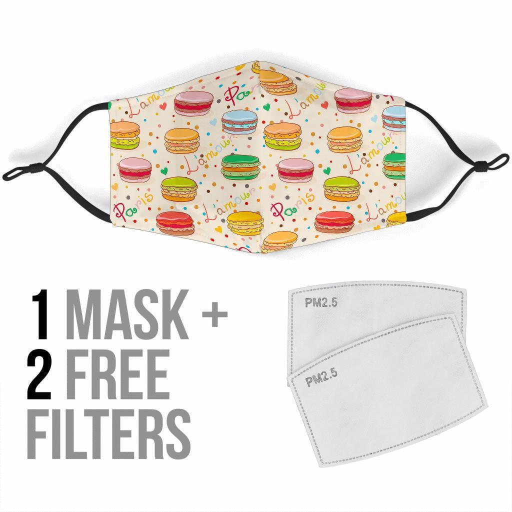 Sweet Macaron Pattern Print Face Mask-grizzshop