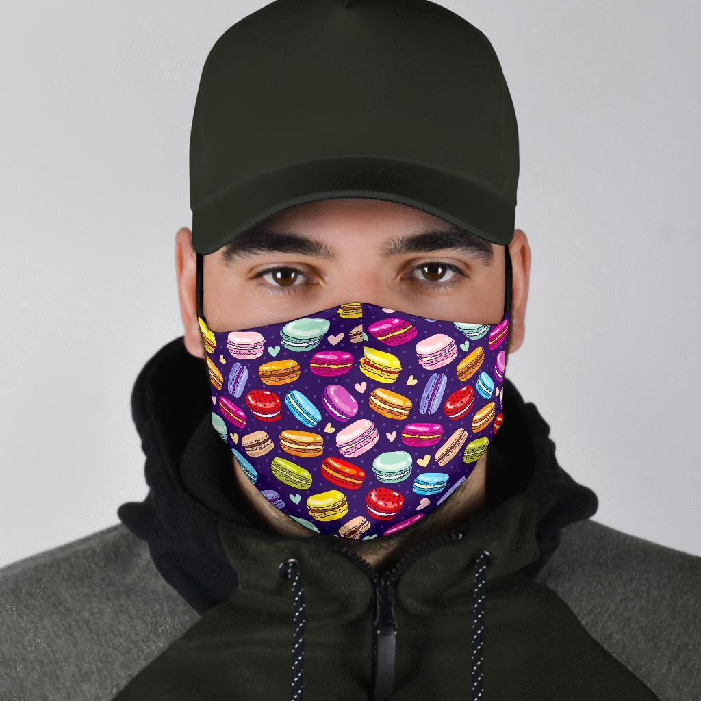 Sweet Macaron Print Pattern Face Mask-grizzshop