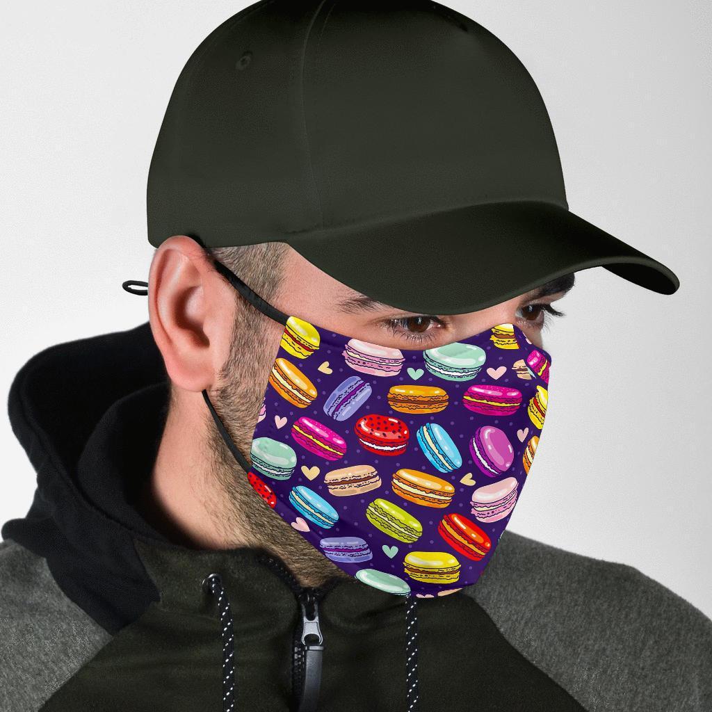 Sweet Macaron Print Pattern Face Mask-grizzshop