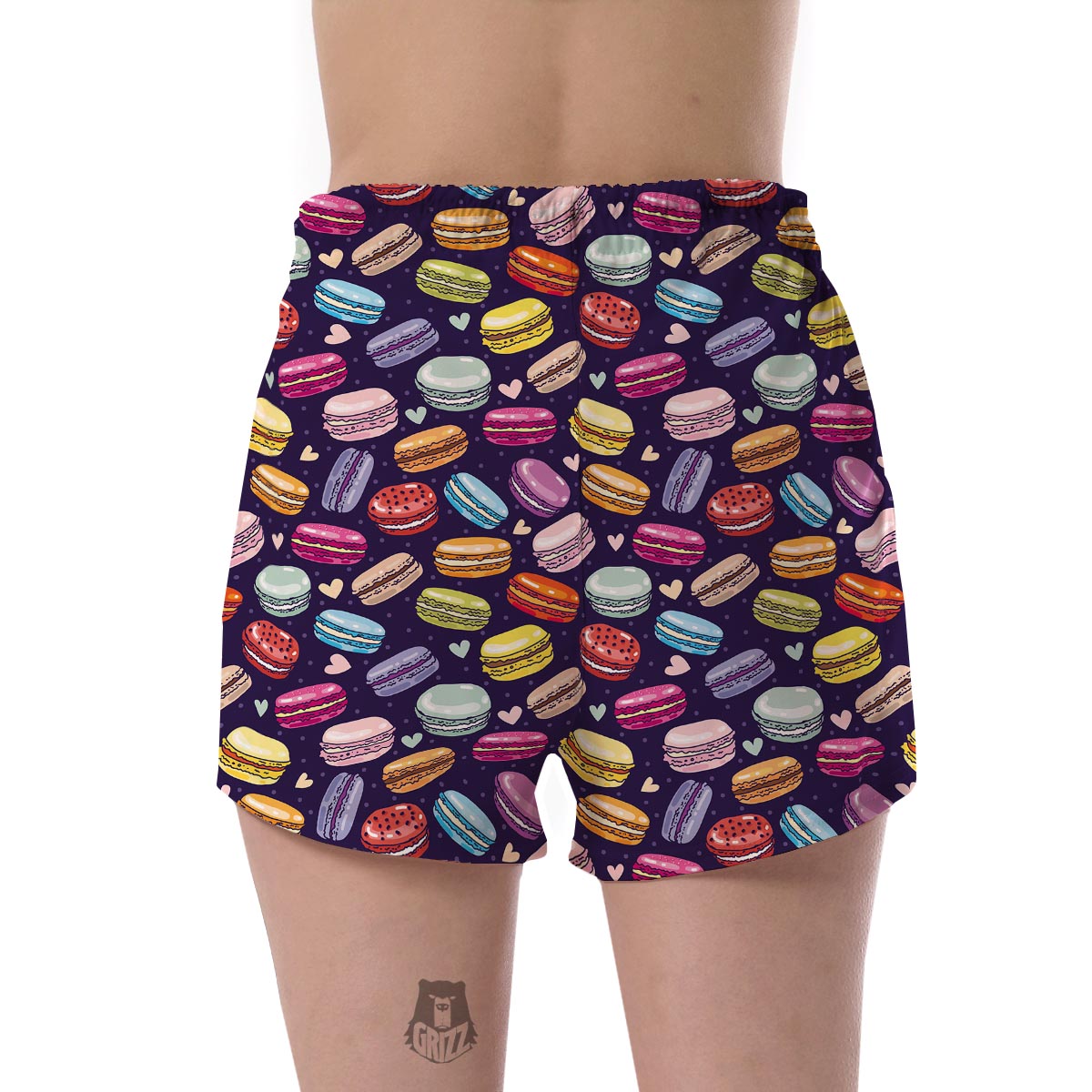 Sweet Macaron Print Pattern Women's Shorts-grizzshop
