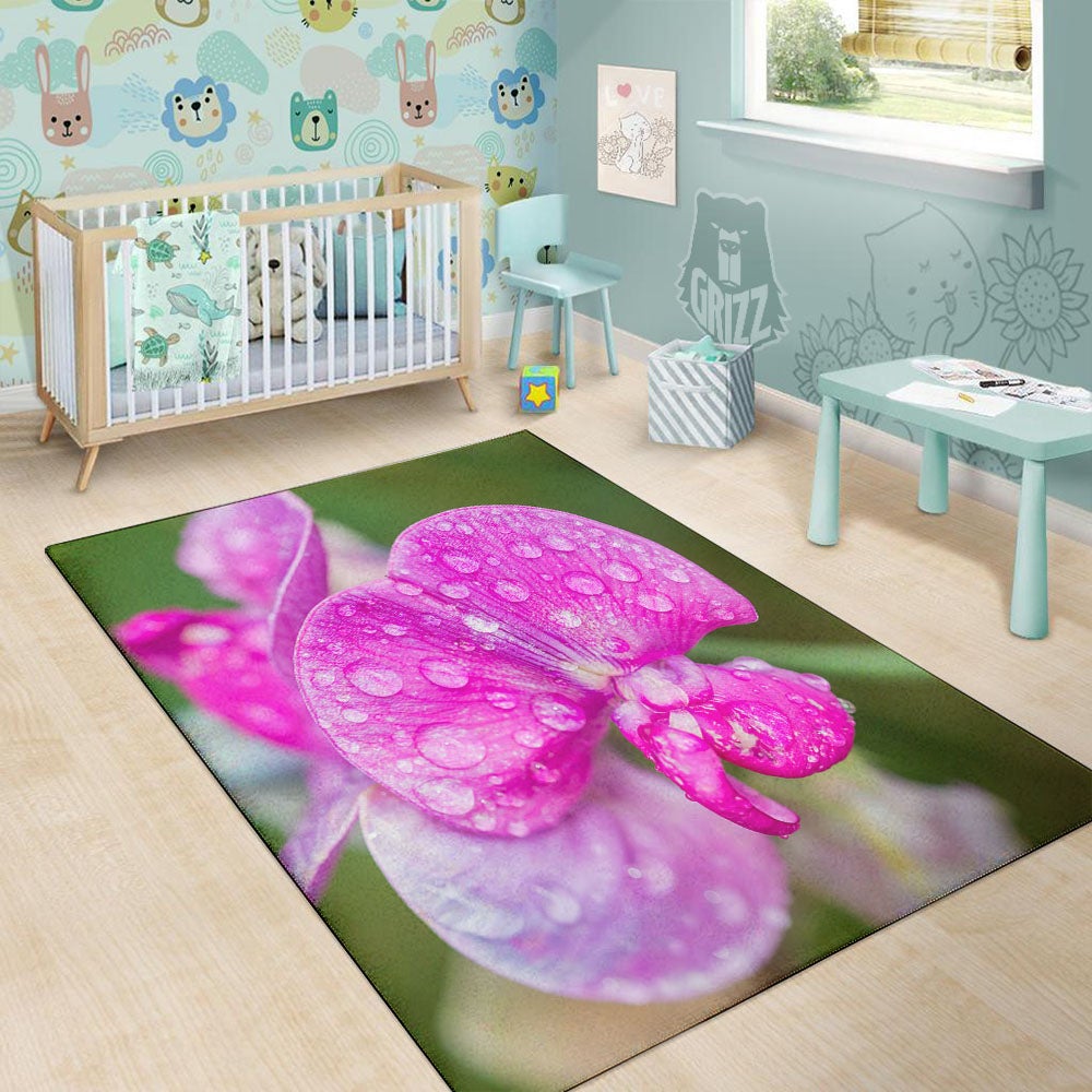 Sweet Pea Purple Print Floor Mat-grizzshop