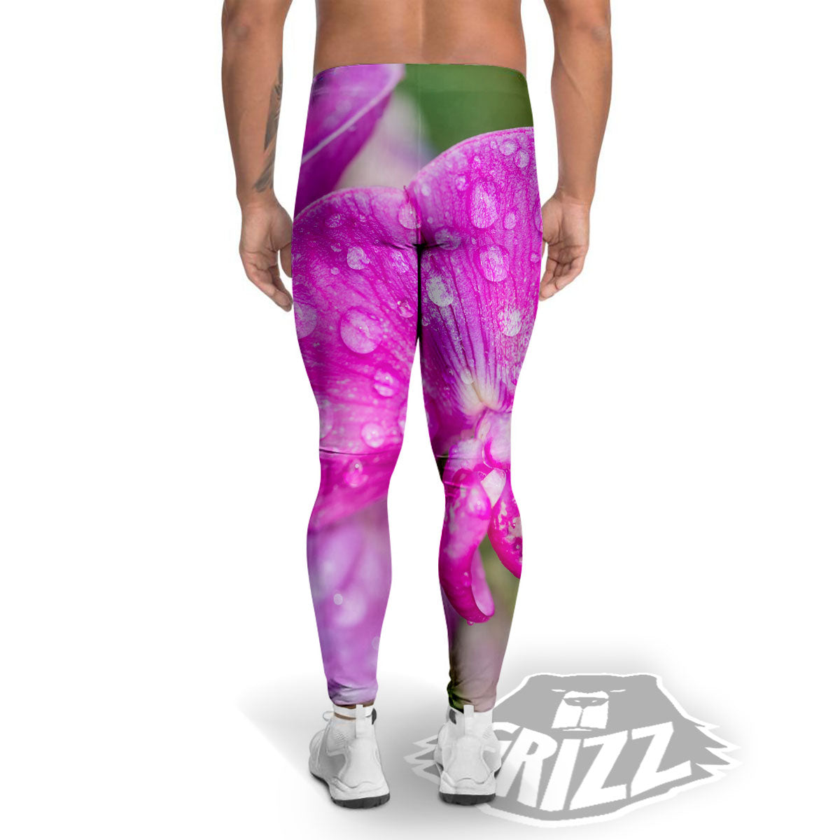 Sweet Pea Purple Print Men's Leggings-grizzshop