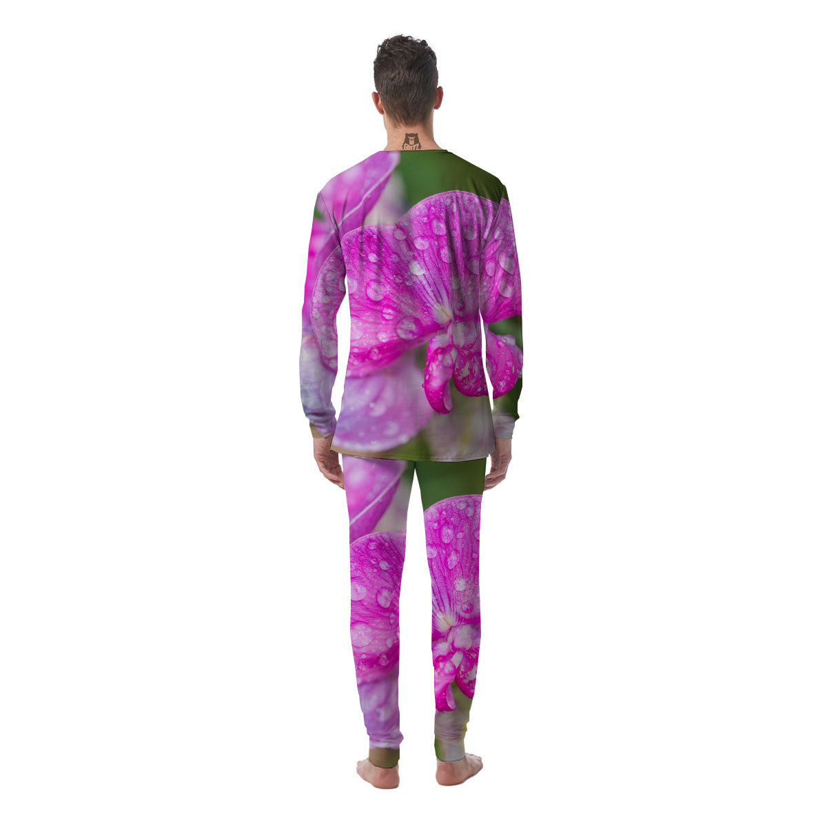 Sweet Pea Purple Print Men's Pajamas-grizzshop