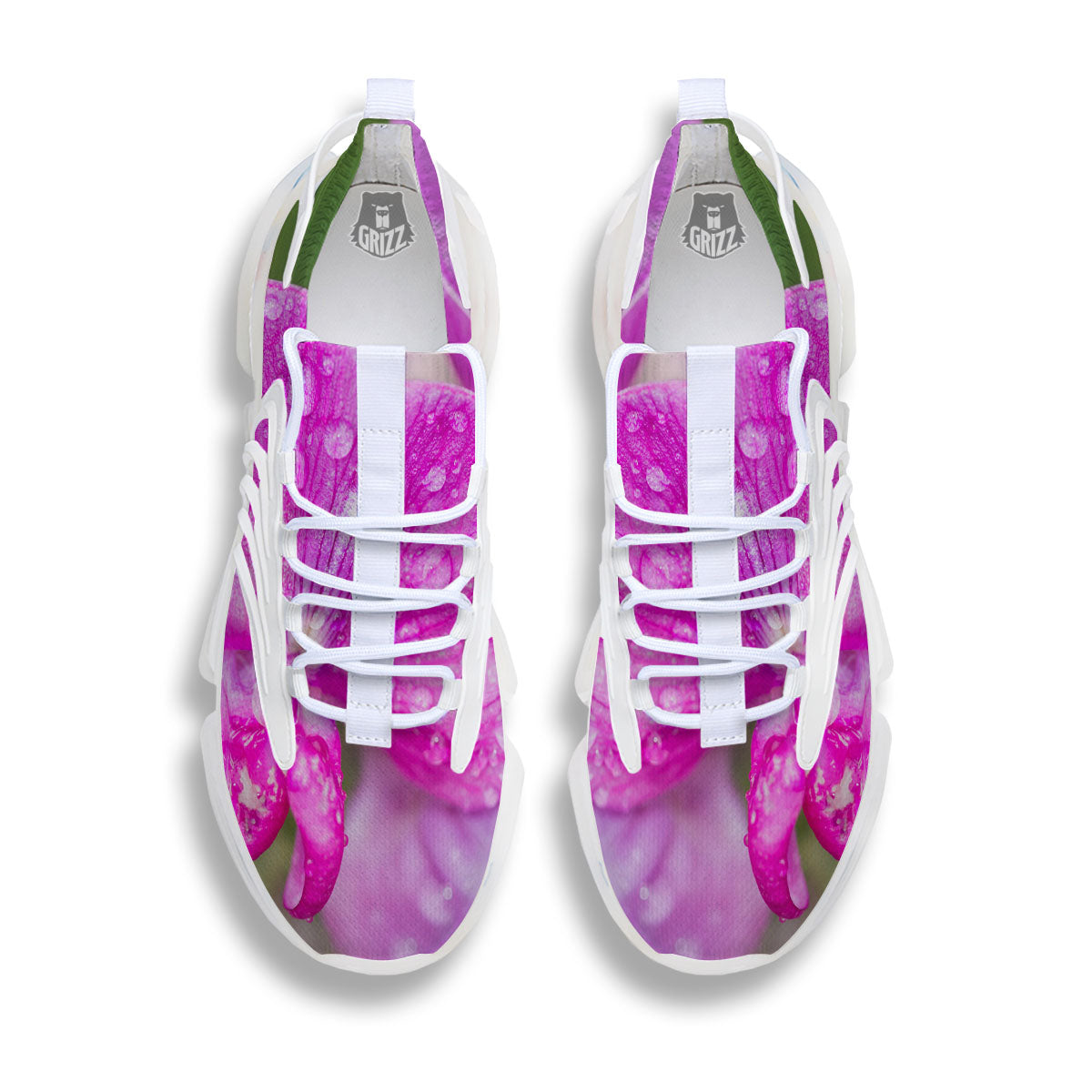 Sweet Pea Purple Print White Gym Shoes-grizzshop