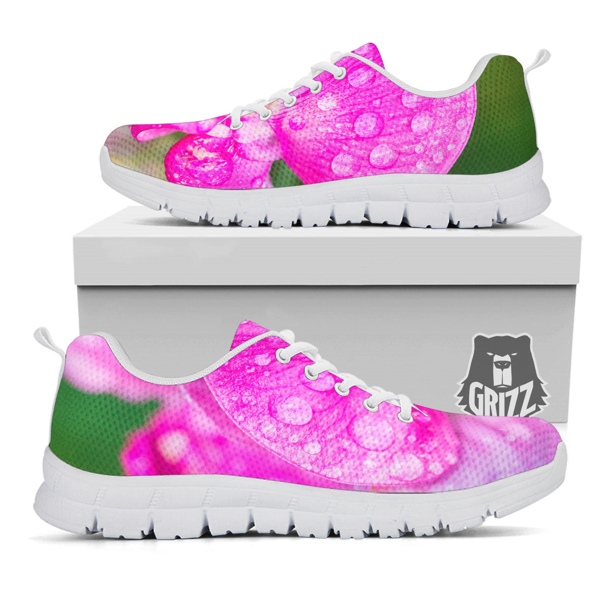 Sweet Pea Purple Print White Sneaker-grizzshop