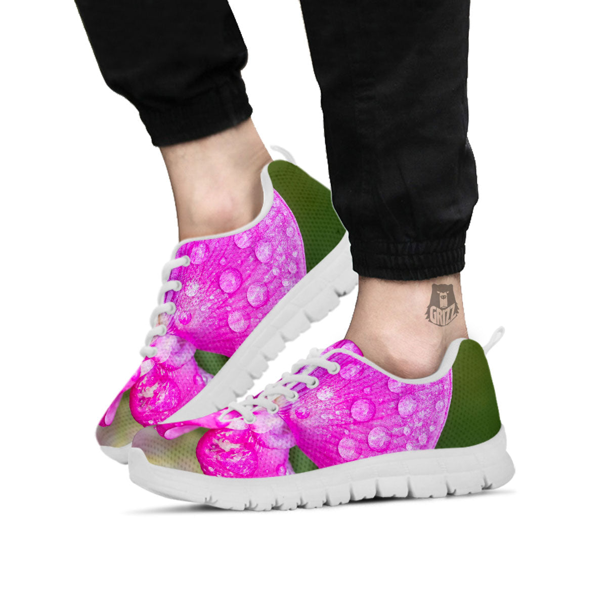Sweet Pea Purple Print White Sneaker-grizzshop