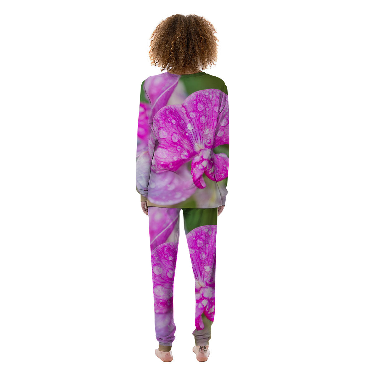 Sweet Pea Purple Print Women's Pajamas-grizzshop