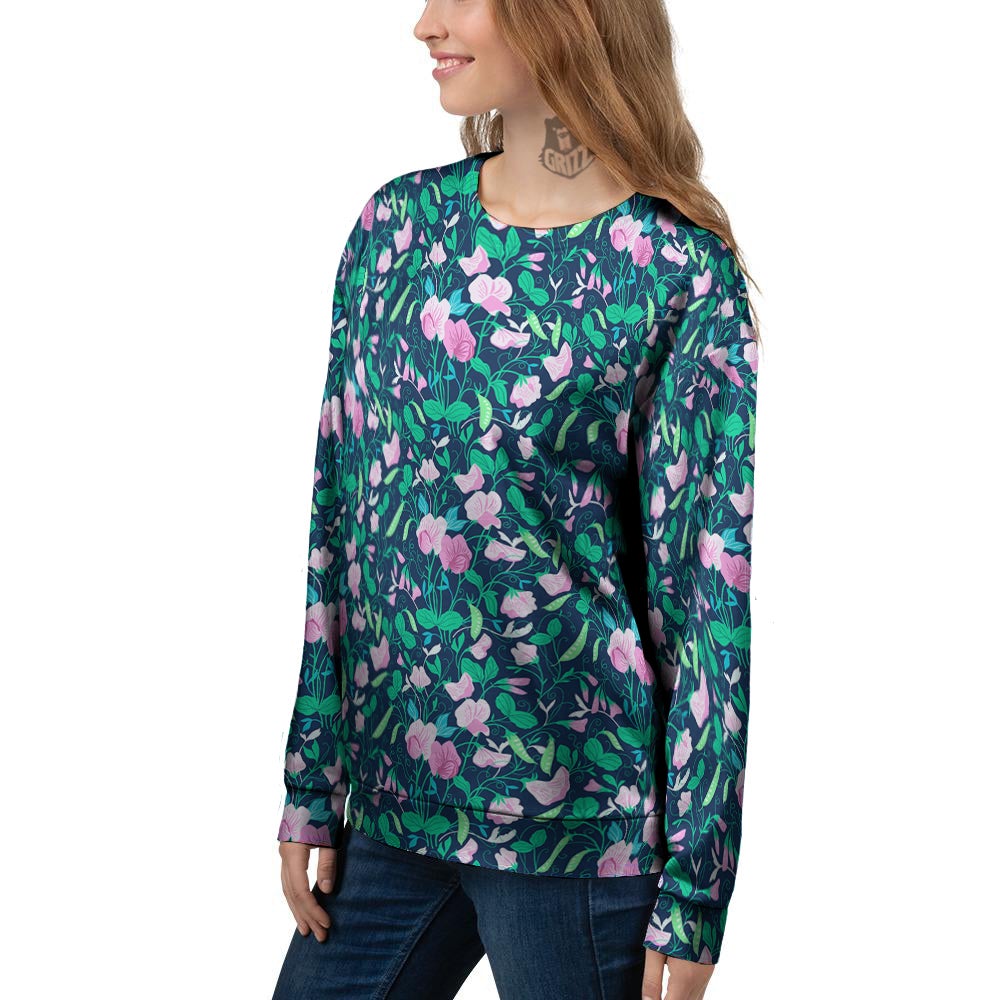 Sweet Pea Vintage Print Pattern Women's Sweatshirt-grizzshop