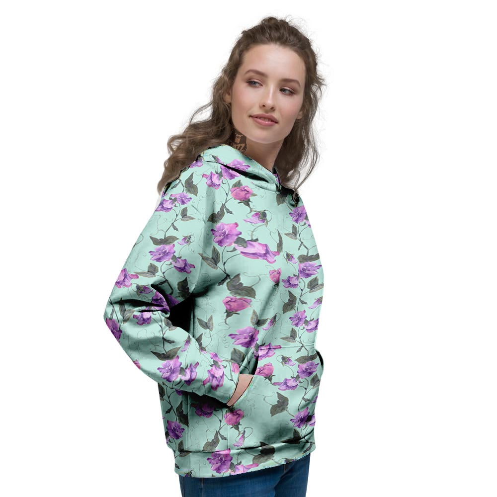 Sweet Pea Watercolor Print Pattern Women's Hoodie-grizzshop