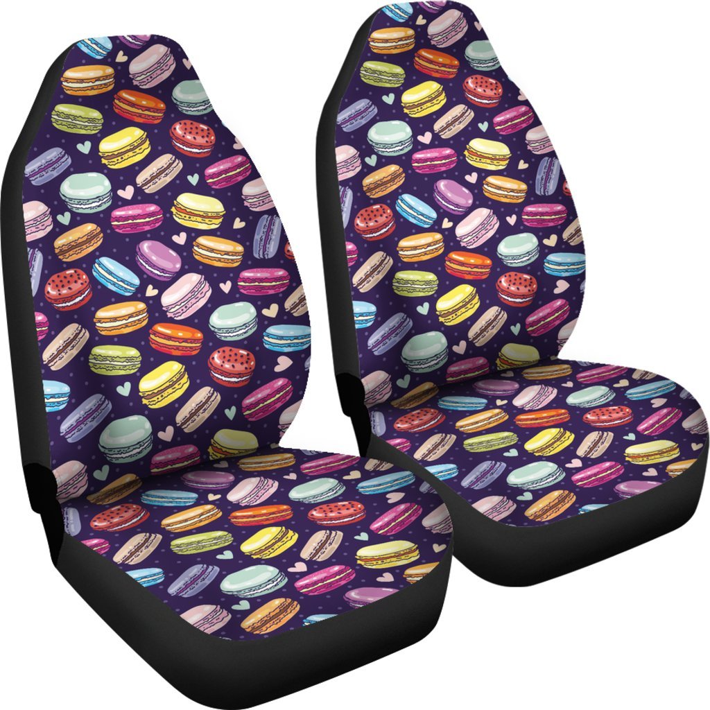 Sweet Macaron Print Pattern Universal Fit Car Seat Cover-grizzshop