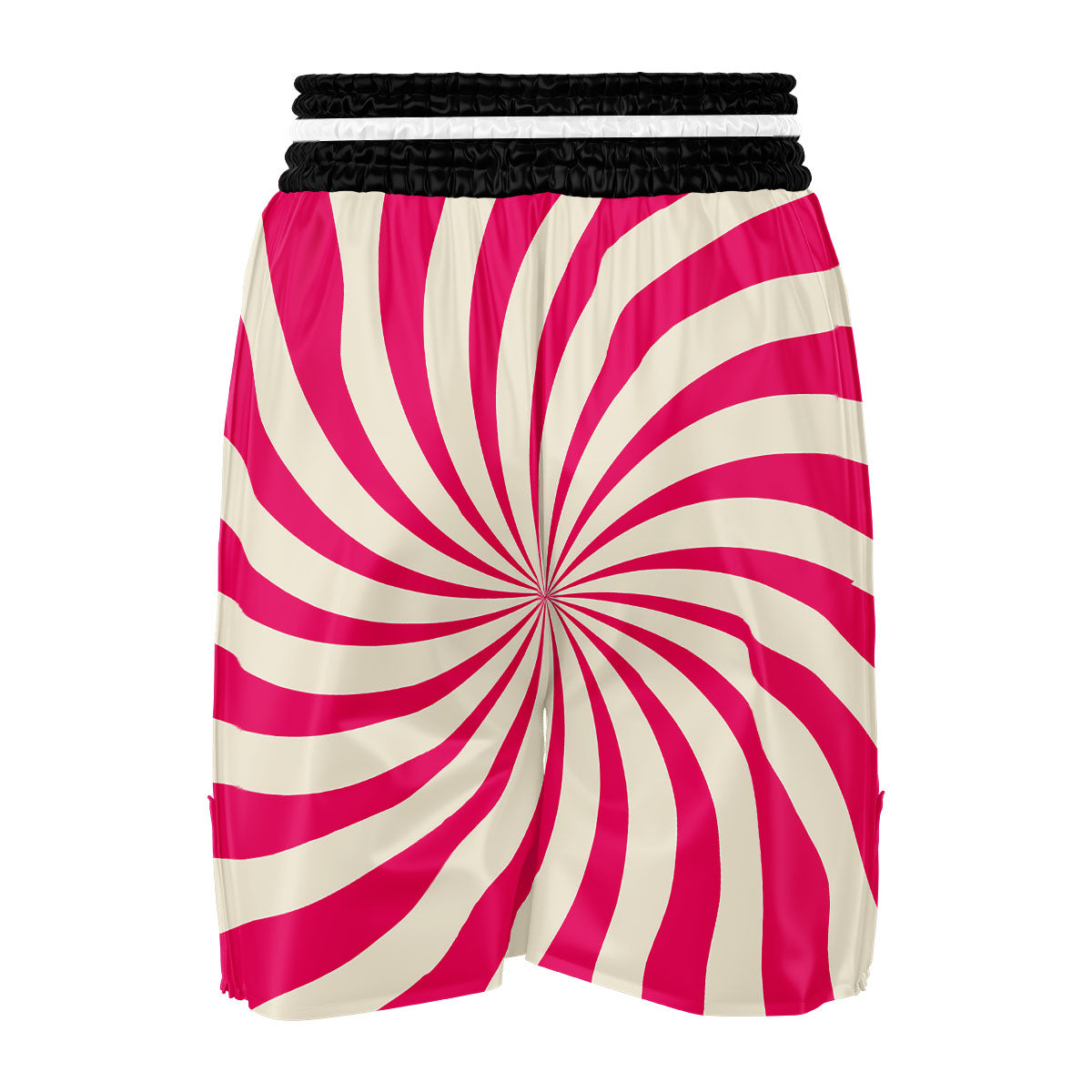 Swirl Candy Pink Print Boxing Shorts-grizzshop