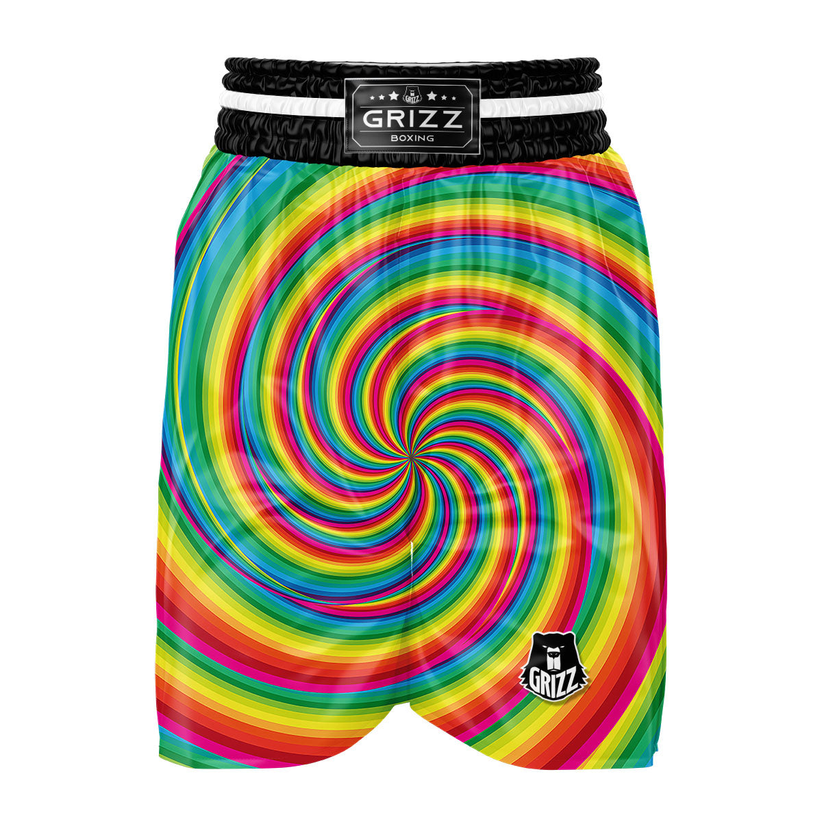 Swirl Candy Rainbow Print Boxing Shorts-grizzshop