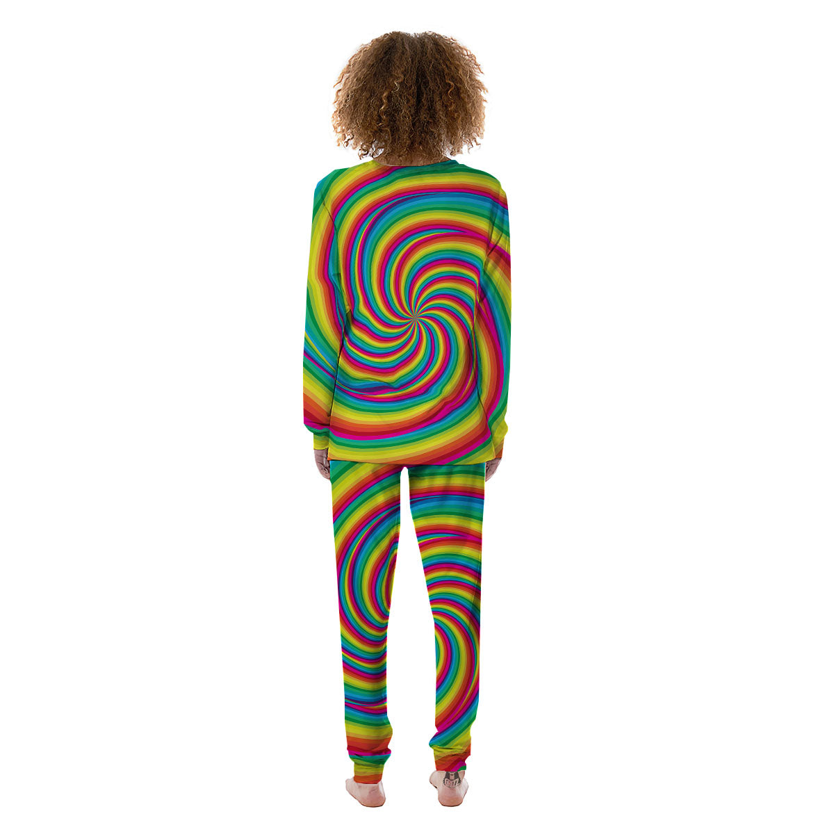 Swirl Candy Rainbow Print Women's Pajamas-grizzshop