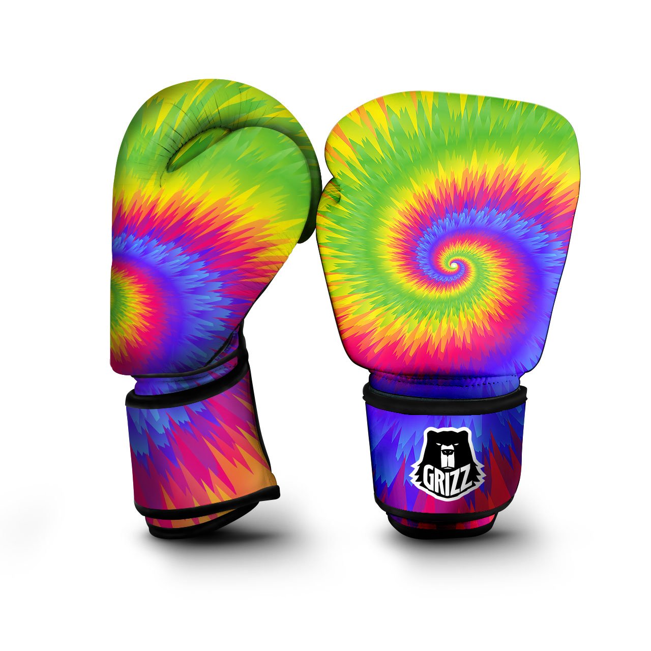 Swirl Rainbow Psychedelic Print Boxing Gloves-grizzshop