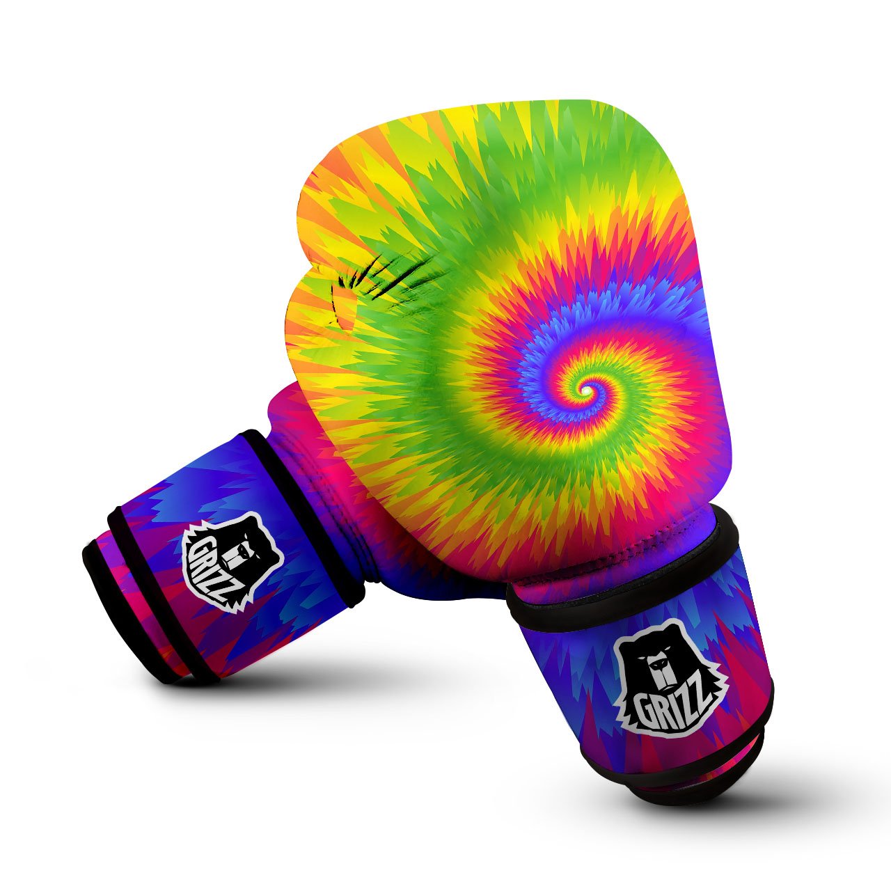 Swirl Rainbow Psychedelic Print Boxing Gloves-grizzshop