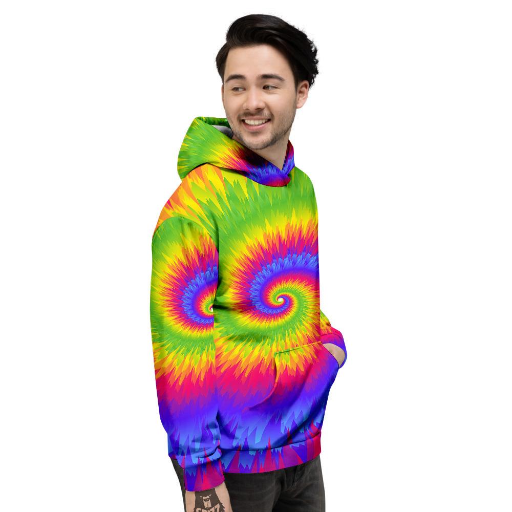 Swirl Rainbow Psychedelic Print Men's Hoodie-grizzshop