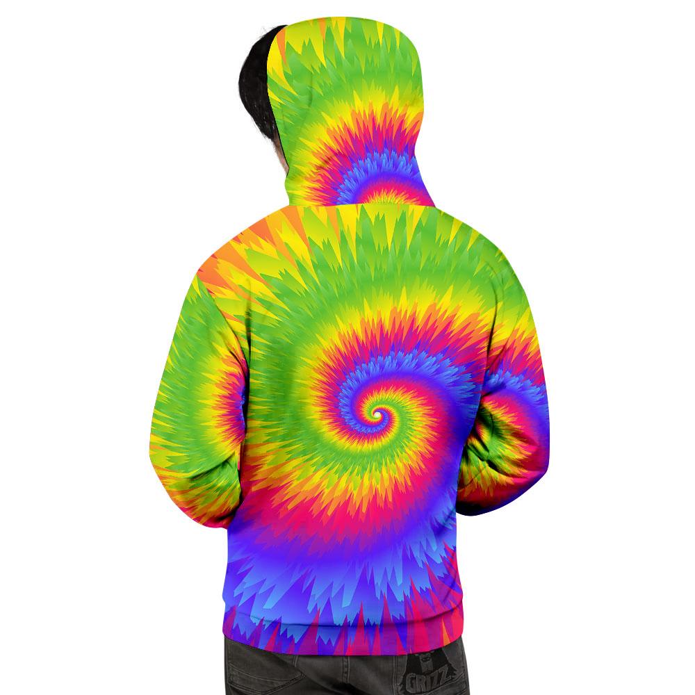 Swirl Rainbow Psychedelic Print Men's Hoodie-grizzshop