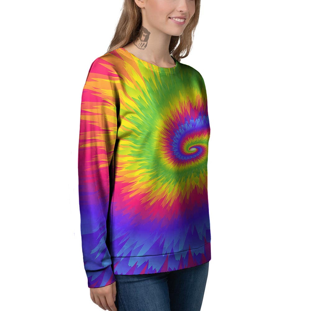 Swirl Rainbow Psychedelic Print Women's Sweatshirt-grizzshop