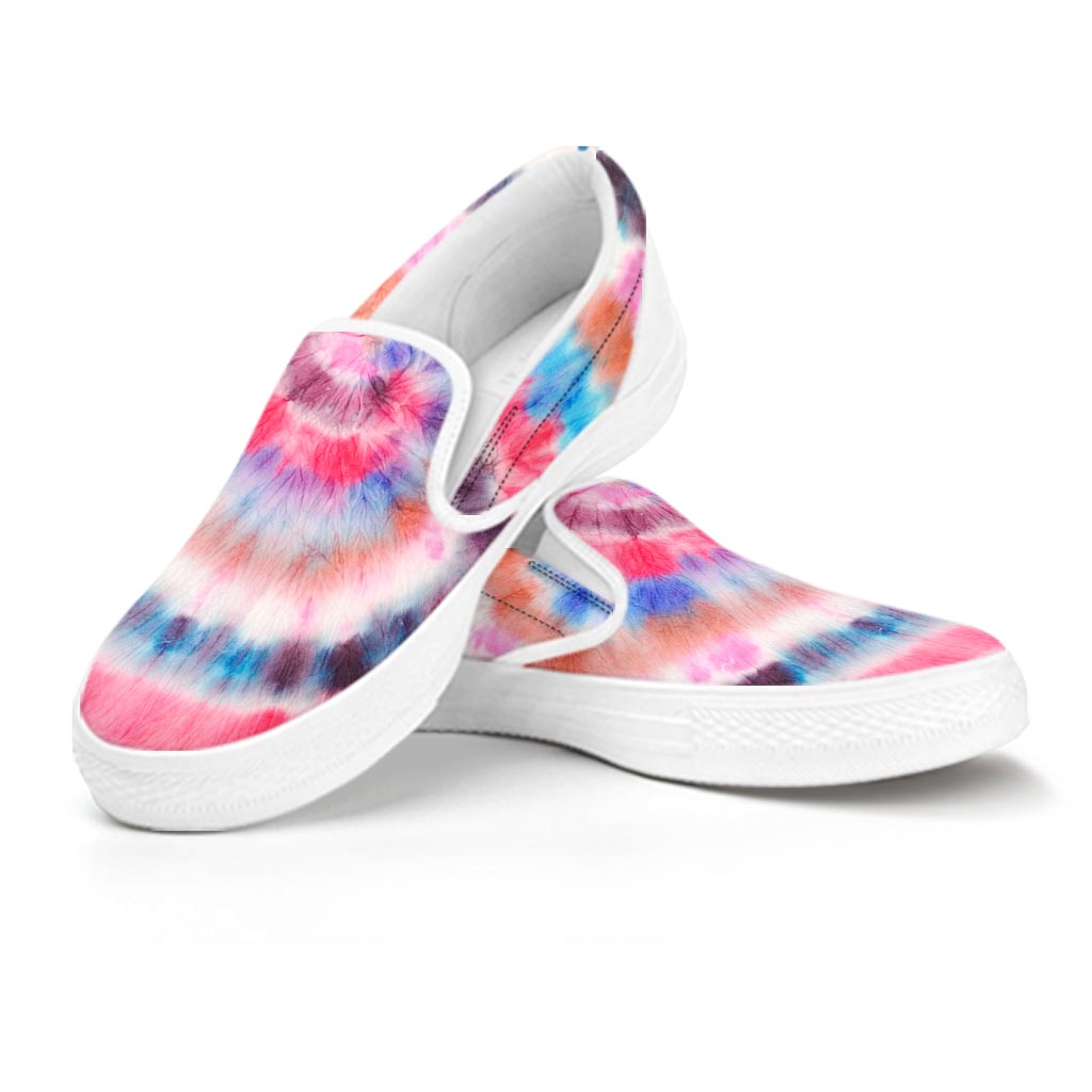 Swirl Rainbow Tie Dye Women's Slip On Sneakers-grizzshop