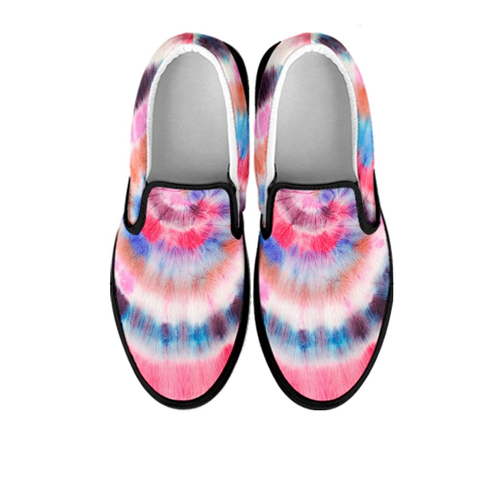 Swirl Rainbow Tie Dye Women's Slip On Sneakers-grizzshop