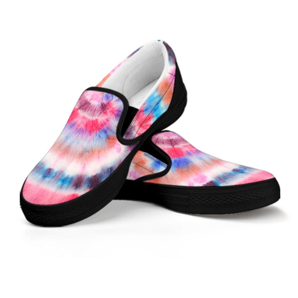 Swirl Rainbow Tie Dye Women's Slip On Sneakers-grizzshop