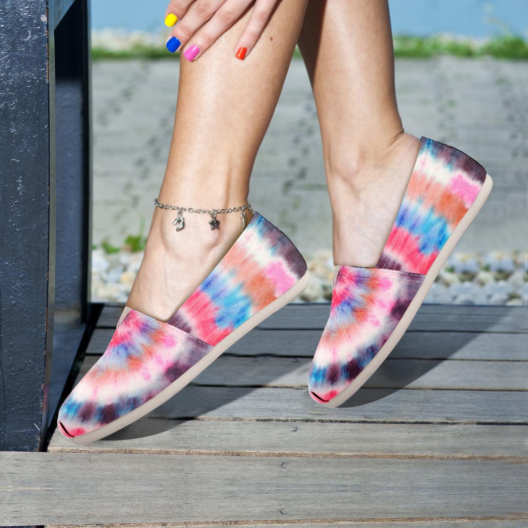 Swirl Rainbow Tie Dye Canvas Shoes-grizzshop
