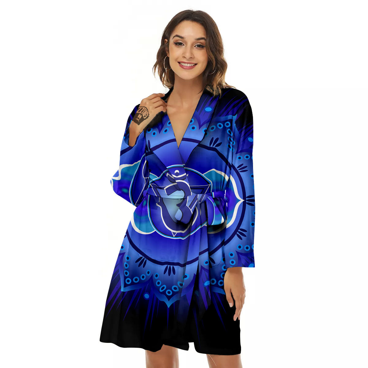 Symbol Ajna Chakra Print Women's Robe-grizzshop