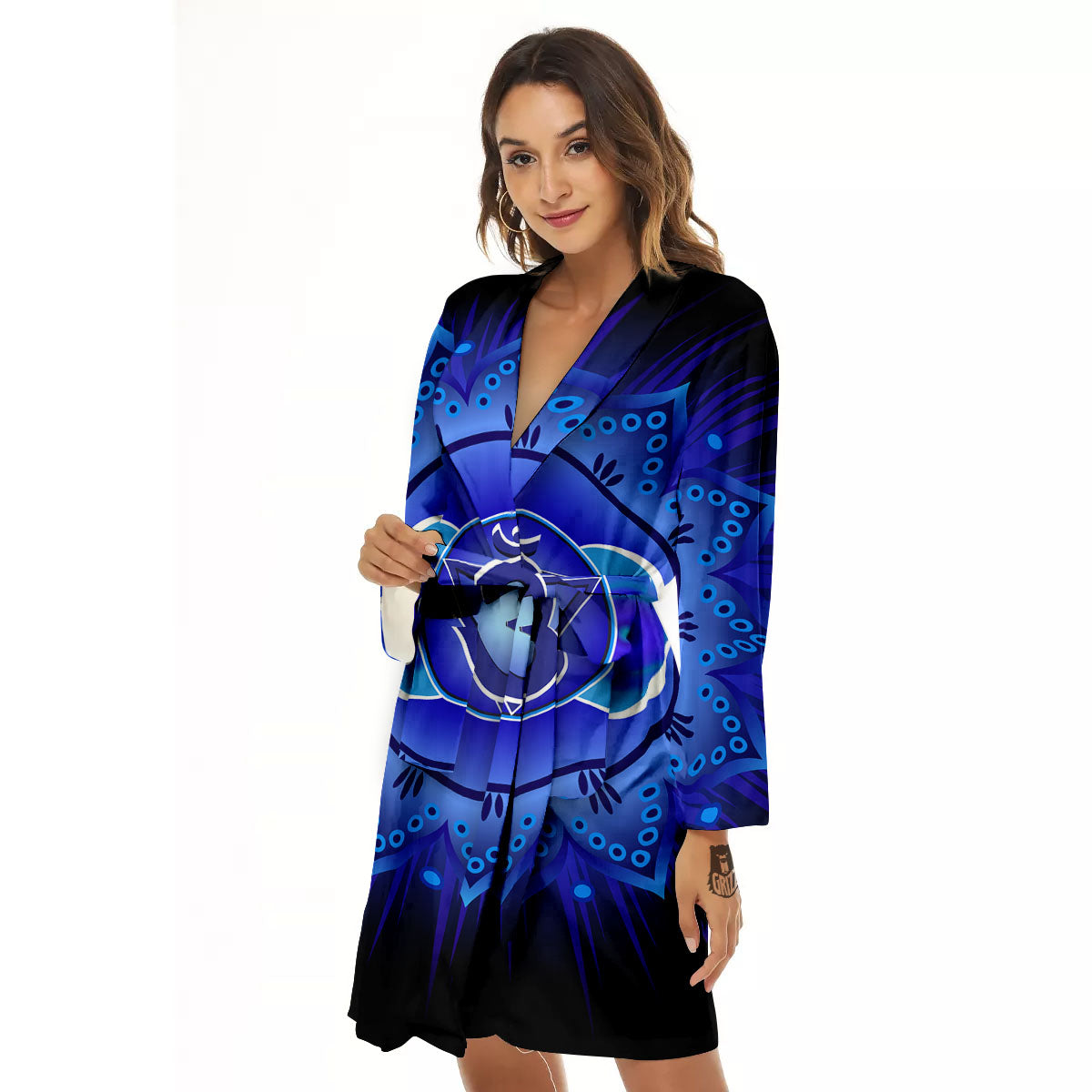 Symbol Ajna Chakra Print Women's Robe-grizzshop