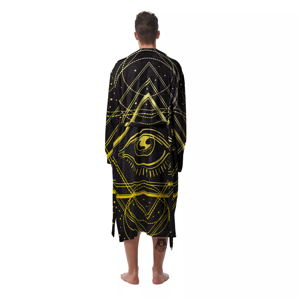 Symbol All Seeing Eye Print Men's Robe-grizzshop