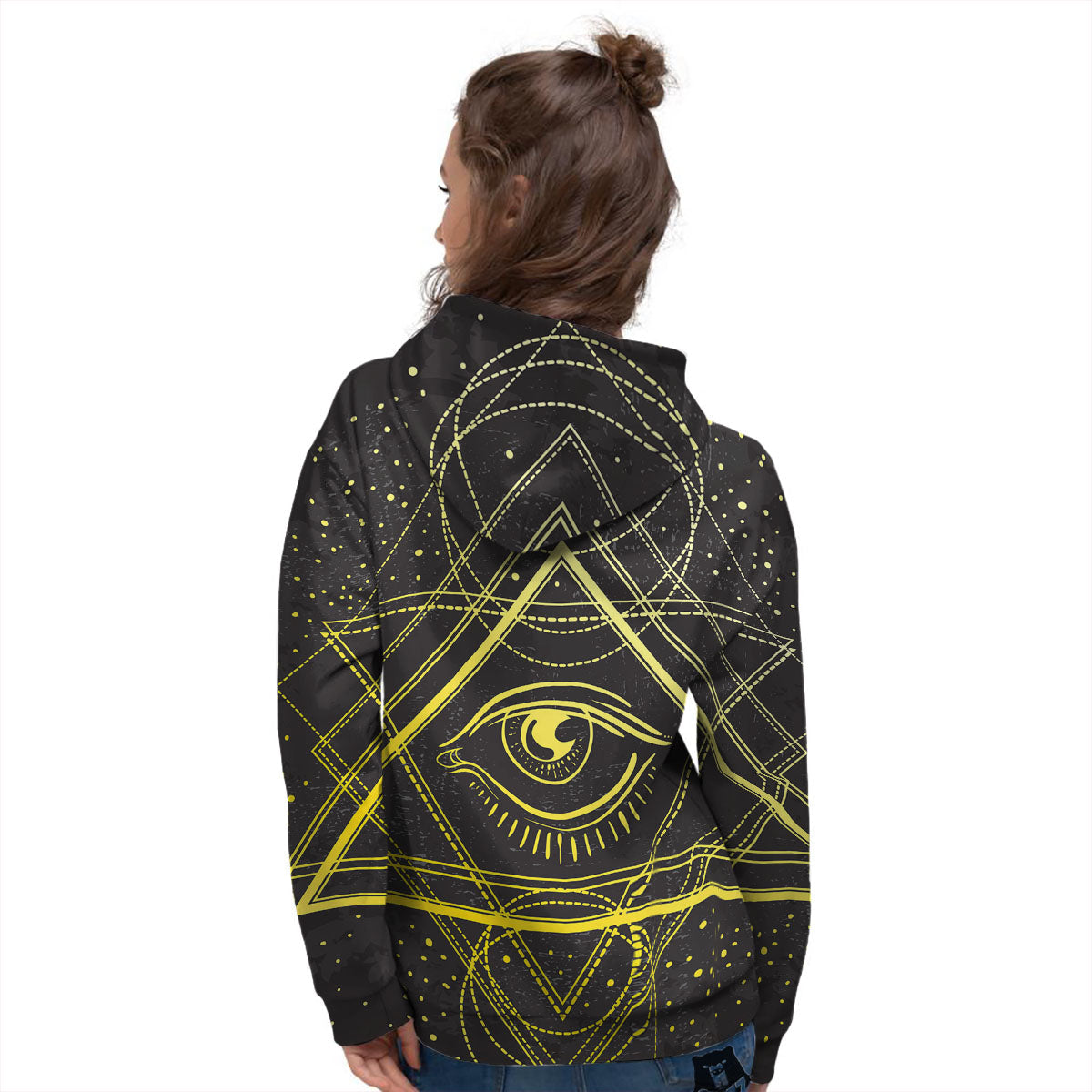 Symbol All Seeing Eye Print Women's Hoodie-grizzshop