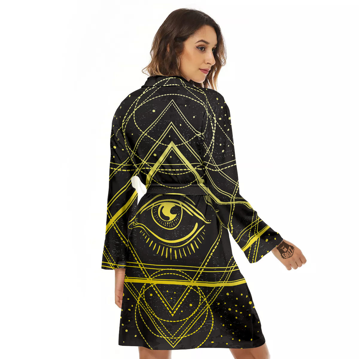 Symbol All Seeing Eye Print Women's Robe-grizzshop