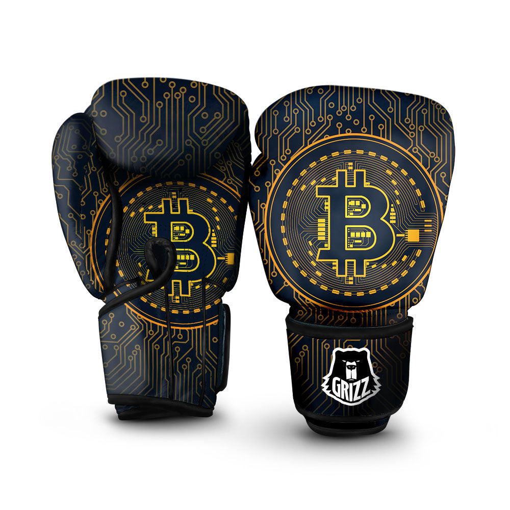 Symbol Bitcoin Crypto Print Boxing Gloves-grizzshop
