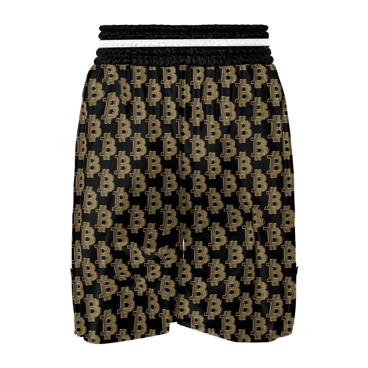 Symbol Bitcoin Print Pattern Boxing Shorts-grizzshop