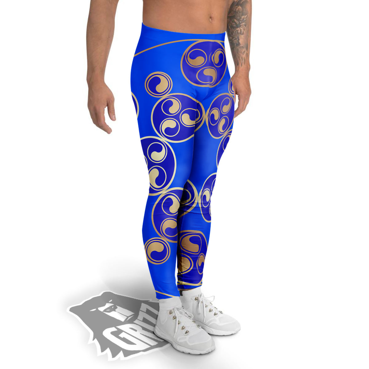Symbol Blue Celtic Print Men's Leggings-grizzshop