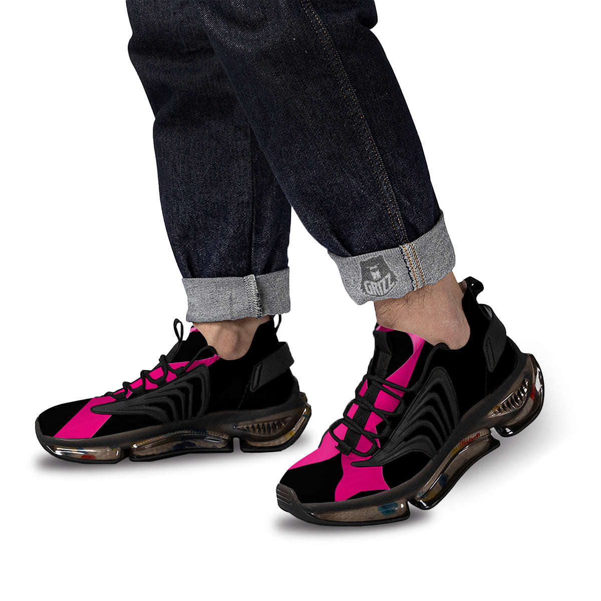 Symbol Breast Cancer Awareness Print Black Gym Shoes-grizzshop