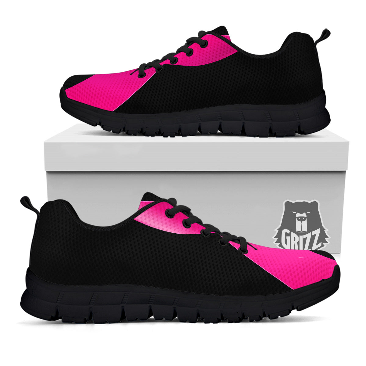 Symbol Breast Cancer Awareness Print Black Sneaker-grizzshop