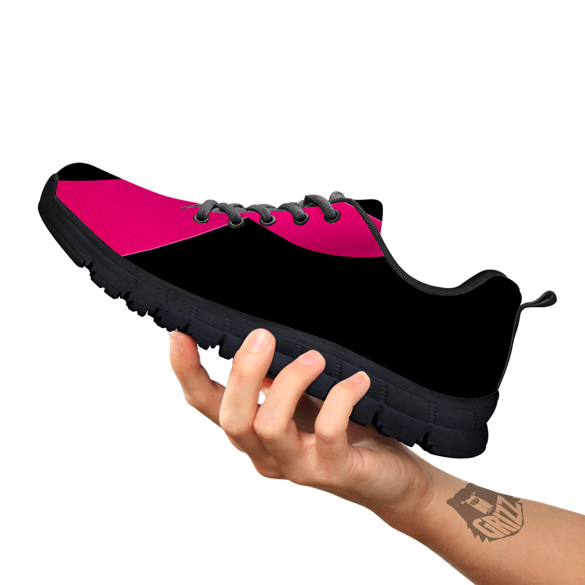 Symbol Breast Cancer Awareness Print Black Sneaker-grizzshop
