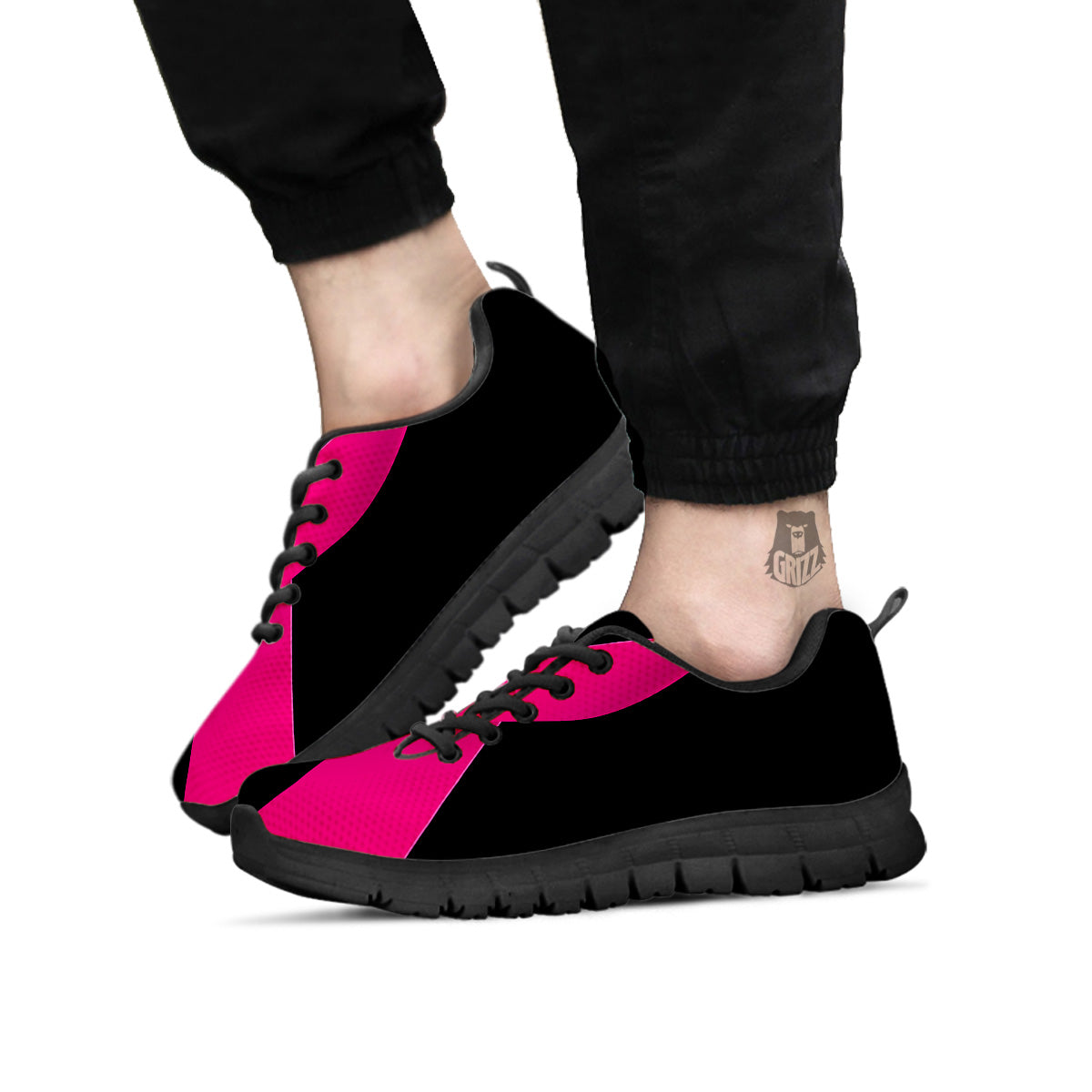 Symbol Breast Cancer Awareness Print Black Sneaker-grizzshop