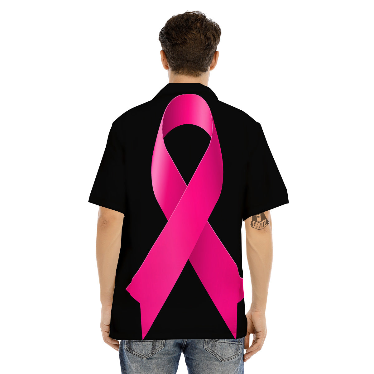 Symbol Breast Cancer Awareness Print Men's Hawaiian Shirt-grizzshop