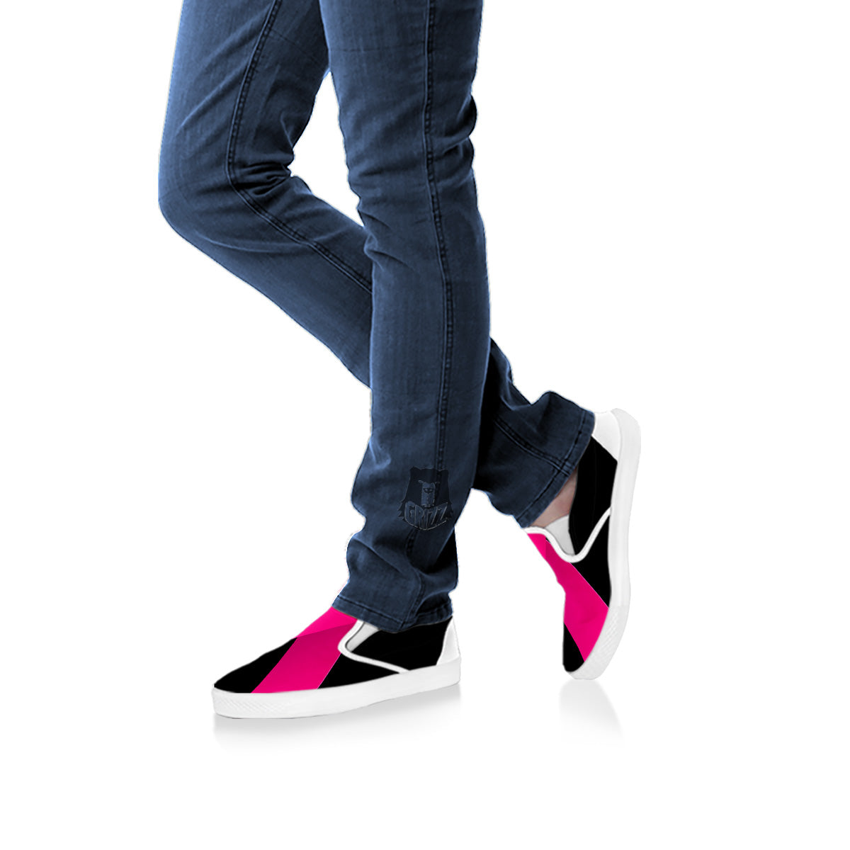 Symbol Breast Cancer Awareness Print White Slip On Shoes-grizzshop