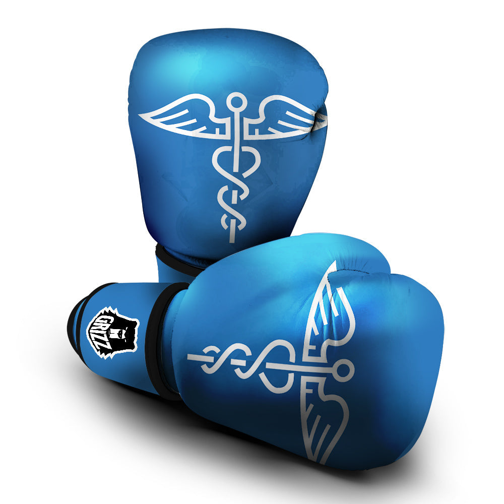 Symbol Caduceus Print Boxing Gloves-grizzshop