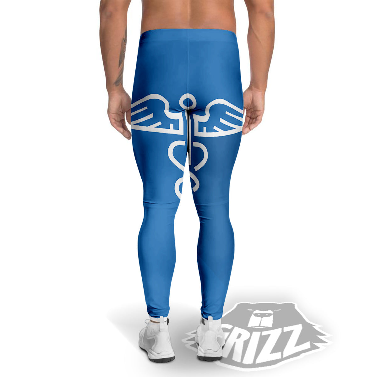 Symbol Caduceus Print Men's Leggings-grizzshop