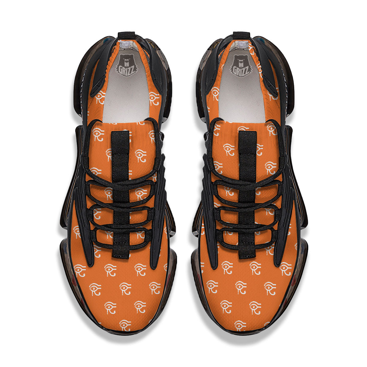 Symbol Eye Of Horus Pattern Black Gym Shoes-grizzshop